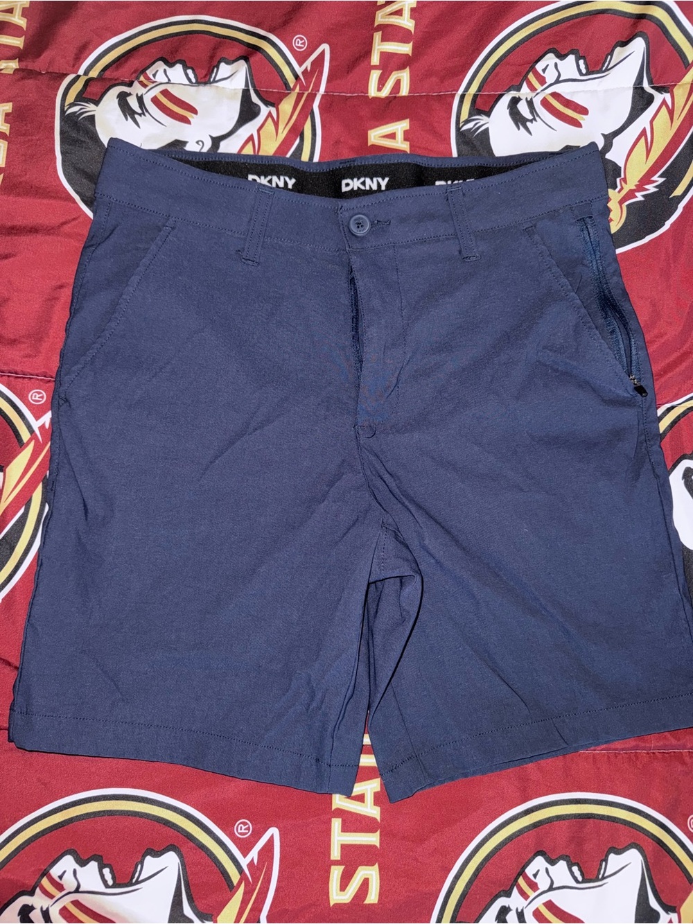 DKNY Men's Navy Flat-Front Casual Shorts